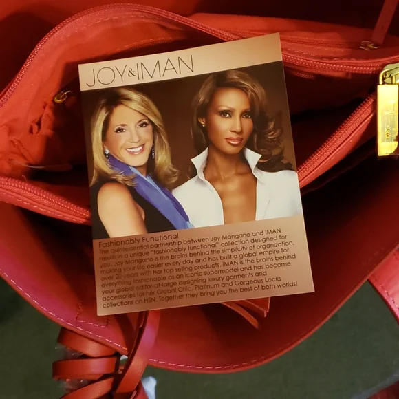 NWT Joy & Iman Red Leather Tassel Tote - Picture 8 of 8